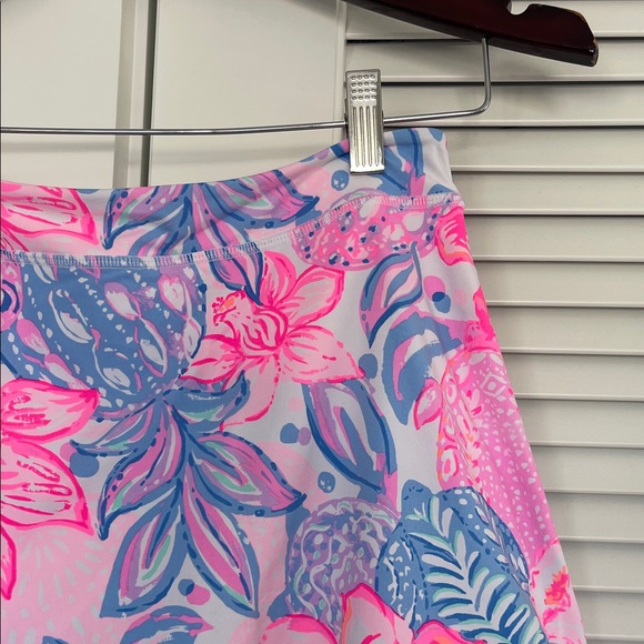 Lilly Pulitzer Pink and Blue Floral Skater Skirt - Picture 2 of 4